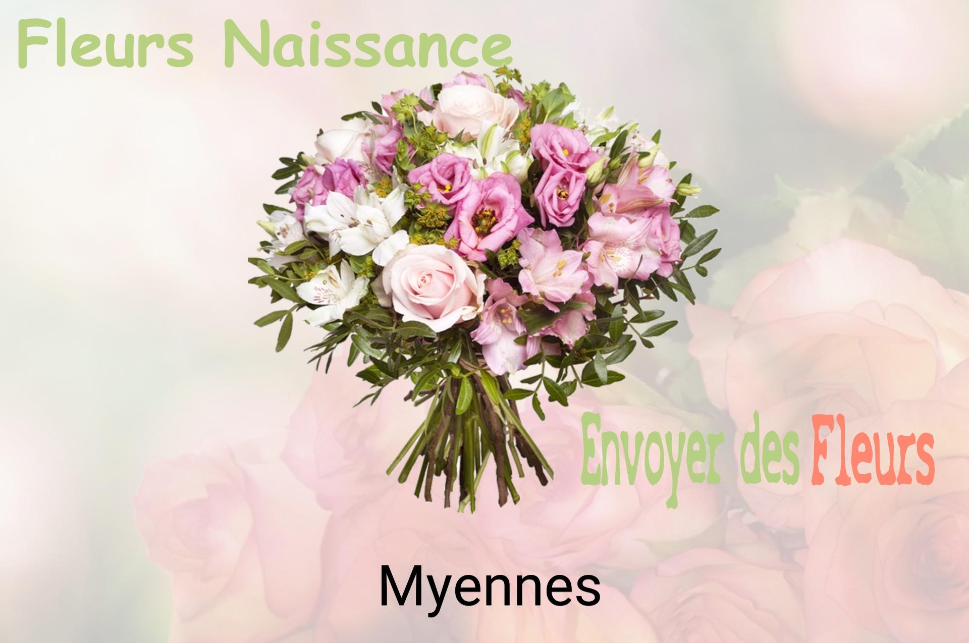 Bouquet de fleurs de naissance livré à Myennes