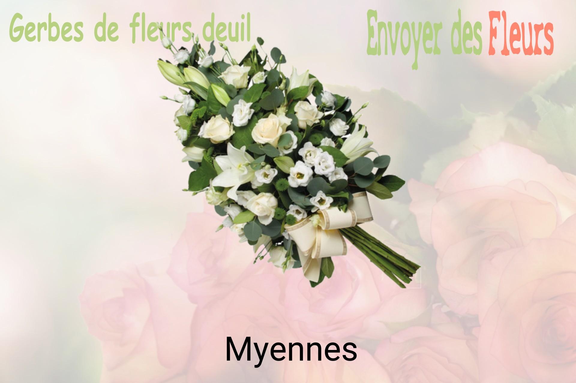 Gerbe de fleurs de deuil livrée à Myennes